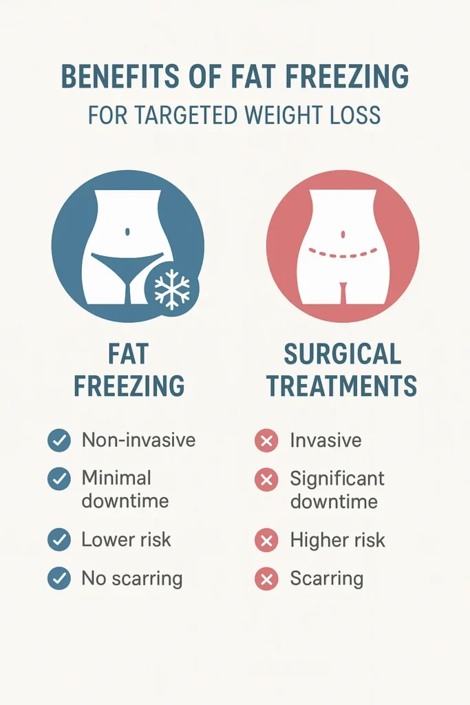 graphic showing the benefits of fat freezing Potters Bar