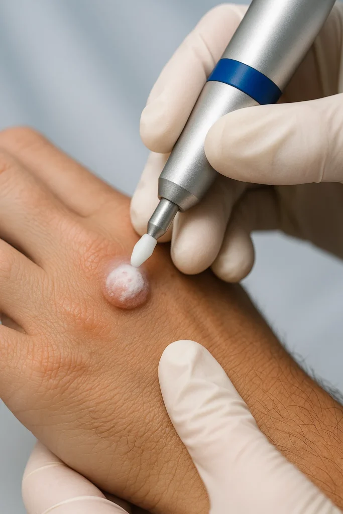 example of wart removal Potters Bar using cryopen