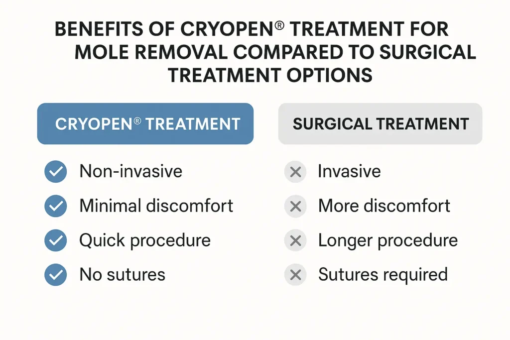 Benefits of facial mole removal Potters Bar - call our team today to book a consultation
